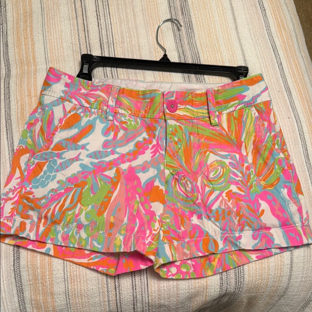 Lilly Pulitzer Pink and Orange Callahan Bermuda Shorts